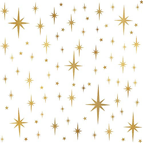 Easma Retro Starburst Wall Decals Star Wall Stickers Atomic Star Wall Decals Geometric Wall Decor Modern Nursery Decor Peel and Stick Stars(120pcs)
