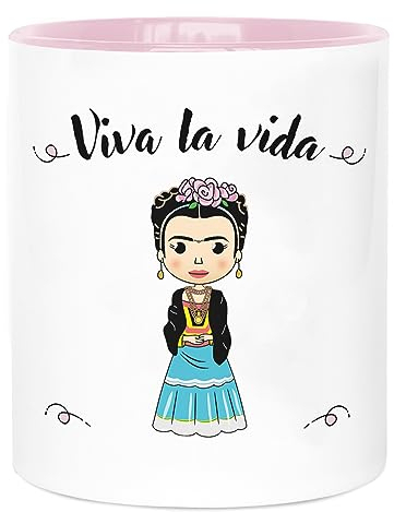 LA MENTE ES MARAVILLOSA - Keramiktasse mit Satz und Zeichnung | Viva la Vida | 330 ml, Originelles Geschenk für Eine Besondere Person, Tasse Kaffee