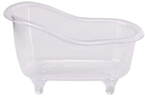 DYSCN Mini Baignoire Accessoires de Salle de Bain utilisés comme décorations Porte-Maquillage Porte-Savon et boîte de Rangement,Transparent