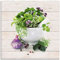 ARTland Wanddeko Glasbilder Wandbild Glas Bild einteilig 50x50 cm Quadratisch Stillleben Kräuter Gewürze Küche Mediterran Holzoptik T5NH