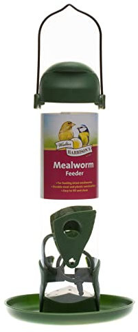 Walter Harrison's Wild Bird Flip Top Green Hanging Mealworm Garden Bird Feeder - Large - 30 cm