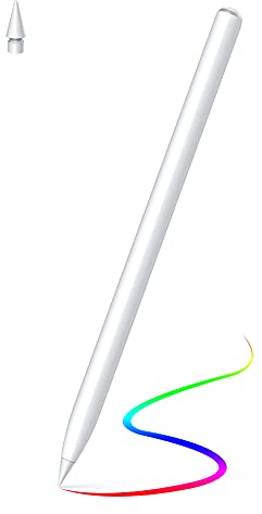 MEKO iPad Stift Stylus Pen mit Palm Rejection, Schrägstellung Funktion und Magnet Aufladung für i-Pad 2018-2021 iPad Pro/i Pad Mini/i-Pad Air((weiß)