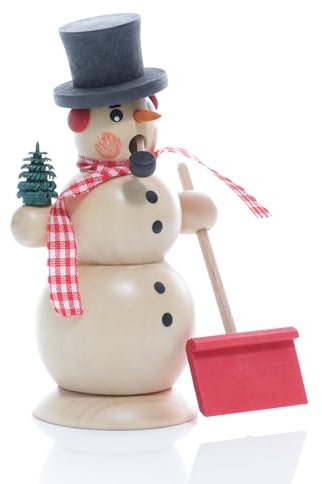 Rudolphs Schatzkiste Räuchermann Schneemann Natur Höhe 13cm NEU Rauchen Rauchfigur Rauchmann Räucherfigur Räucherkerze Smoker Kerze Figur Mann Holz Seiffen Erzgebirge Holz Schnee Dekoration