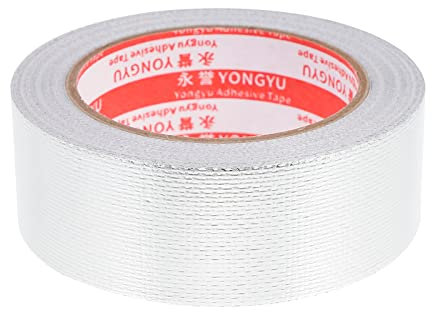 iplusmile 1 Rollo Cinta Adhesiva Fibra De Vidrio Adhesivo - Cinta De Aluminio Cinta De Lámina De Vidrio Cinta De Sellado De Aislamiento Tela De Fibra De Vidrio Papel De Aluminio De