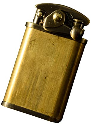 WHYUNM26 Vintage Kerosin Feuerzeug Retro Bronze Winddicht Nachfüllbar Feuerzeug Presse Zündung Blau Weiche Flamme Butan Gas Feuerzeug Aufgeblasen Gadget Männer Geschenk,Bronze