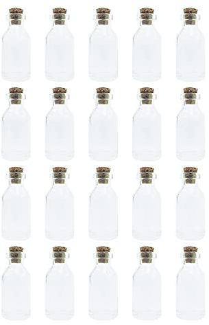 WYAN 20Pcs 5ML kleine Glasflasche,Mini Glasflaschen mit Korken,Luftdichte Flaschen mit Korken,Als Gastgeschenk Hochzeitsdeko Gewürzgläser