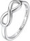 Suplight Damenring Silber 925 Eheringe Partnerringe für sie und ihn mit Infinity Symbol Unendlichkeits Ewigkeitsring Größe 62 Personalisierter Schmuck