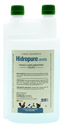 FINCA CASAREJO Hidropure – Complemento líquido con ácidos orgánicos para Aves y Otros Animales – Apoyo en la higiene del Agua de Bebida – Formato 1L