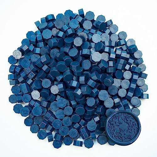 Wachs Siegel Perlen, Zifospy 370 PCS Siegel Wachs Perlen für Siegel Perlen für Brief Grußkarten Wein Siegel Handwerk Herstellung Hochzeit und Party Einladungen(Dark Cyan Blue)