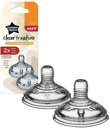 Tommee Tippee Closer to Nature Schnuller mit dickem Durchfluss, 2 Stück