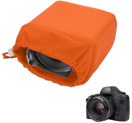 GAESHOW Housse pour Appareil Photo, Sacoche pour Objectifs d’Appareil Photo, Reflex Numérique étui Rembourré étanche Antichoc (Orange)