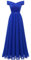 Bbonlinedress Robe Femme Longue de Demoiselle Honneur Cocktail Soirée Promo Robe de Fête Cérémonie pour Anniversaire Bal Mariage Royal Blue-2 3XL