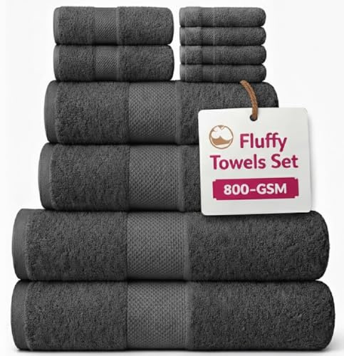 EDB Premium Super Jumbo Extra Large Bath Sheet 100% Egyptian Cotton 800-GSM Soft Towels Highly Absorbent Face Cloth, Hand Towel, Bath Towel Hotel, Gym Quality (4X Face Cloth, Charcoal Grey)