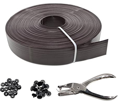 Qlvily Maschendrahtzaun-Sichtschutzband, 75 m x 0 m, Maschendrahtzaun-Latten, Zaunabdeckung, Privatsphäre, braun (200 Stück Knopf + Stanzer im Lieferumfang enthalten)