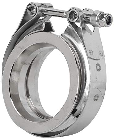 V Band Klemmen, V Band Klemmensatz aus Edelstahl 304, Auspuffklammer 3 Zoll Turbo Abgasrohr Edelstahl V Bandschelle Flanschsatz Befestigungsschelle für Abgasrohre(2,5 Zoll)