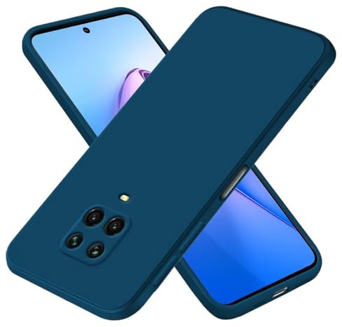 EASSGU Custodia per Redmi Note 9S / Note 9 Pro (6.67 Inches), Cover Morbida in Silicone TPU - Blu zaffiro