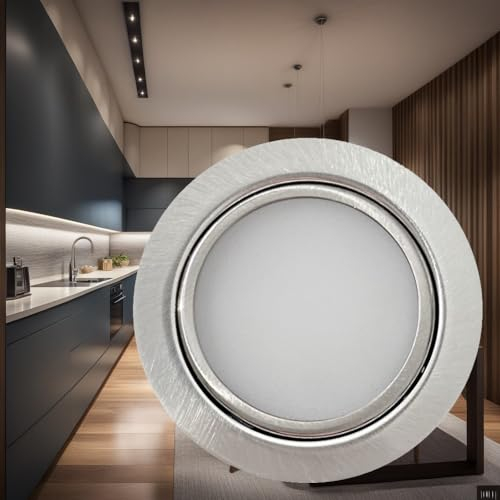 Rolux LED Möbeleinbauleuchte Emma 12V 3W Warmweiß 3000K | 1 x Flach Ø65mm Einbaustrahler | 180lm | IP20 | Für Schrank, Küche & Möbel | inkl. Kabel & Mini-Stecker | Einfache Montage, Kompaktes Design