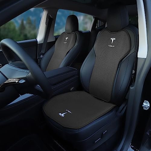 HEYCE Auto Atmungsaktiver Sitzbezug Leinenkissen Anti-Rutsch-Set Four Seasons Universal Geeignet für Tesla Model 3 Model Y Innenmodifikation,Model Y-2PCS