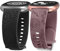 TOYOUTHS 2 Stück Floral Gravierte Armband kompatibel mit Fitbit Versa 4/Versa 3/Sense 2/Sense Armband, Sport Solo Loop Silikon Boho Henna/Löwenzahn Blume Cute Versa 4 Armbänder, Schwarz/Rauch Violett