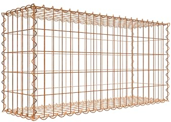 Rostige Gabione 100 cm x 50 cm x 30 cm (L x H x T), Maschenweite 5 cm x 10 cm, Spirale