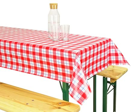Wachstuch-Tischdecke in Biertischgröße 90 x 260cm (Karo)