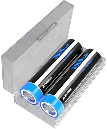 3600mah Large Capacity Rechargeable Battery 3.7V with Packaging box for Flashlight, Camera-2Pcs