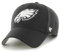 47 NFL Philadelphia Eagles MVP Unisex Baseball Cap Adjustable Hook & Loop Strap Team Logo Farbe Schwarz, Schwarz , Einheitsgröße