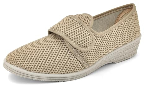 JOMIX Senioren Hausschuhe für Schwangere Sommer Gesundheitsschuhe Hallux Valgus Schuhe Damen Orthopädische Hausschuhe (Beige 39 EU, ITD1892)