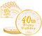 AHPYEUHK 40th Paper Party Plates and Napkins 50pcs 9 White Birthday Dessert Tableware Happy Birthday Decorations Party Supplies