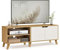 VASAGLE TV-Schrank, Fernsehtisch mit 2 Türen, 140 cm lang, TV-Regal für Fernseher bis zu 60 Zoll, verstellbare Ablagen, für Wohnzimmer, Esszimmer, Schlafzimmer, natureichenfarben-cremeweiß LTV027N01