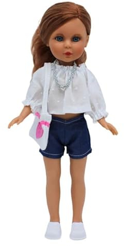 Folk Artesanía Naia Original Sammelpuppe, 35 cm, Vidal Red Dolls mit Bluse und Jeans