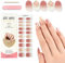 MrCuvaryas 20Stk Gel Nagellack Aufkleber, UV Gel Nagelfolie für Hände, Full Wraps Nagelaufkleber LED-Lampe Erforderlich Cured Gel Nail Strips mit Nagelfeile und Stick für Frauen (Pink, 24x)