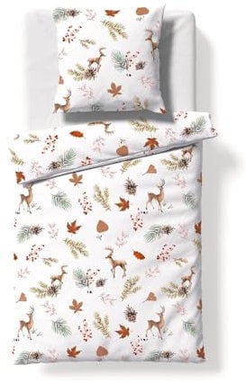 fleuresse Feinbiber Bettwäsche Aspen Anchorage braun 1 Bettbezug 135 x 200 cm + 1 Kissenbezug 80 x 80 cm