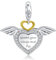 Rimgoris Charms colgantes de plata de ley 925 pulseras de mujer, alas de ángel doradas, corazón, amor, circonita cúbica de 5 A, regalo de cumpleaños de San Valentín para mujer
