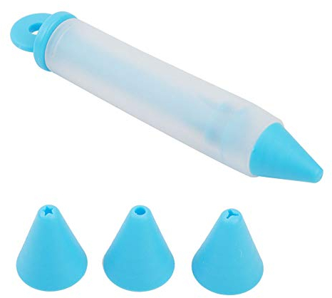 Silikon-Lebensmittel-Schreibstift, Kuchendekorationswerkzeug, 2 Stück Dekorationsstift mit 4 Düsen, Schokoladenkuchen-Dekorationswerkzeug, Dessert-Dekoration, (JwtheeYFzN-02)