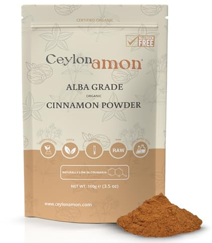Ceylonamon Alba Cinnamon Powder, Premium Organic Cinnamon, 400g Certified True Ceylon & Pure - Non-GMO, Gluten-Free and Allergen-Free