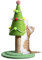 Djowyh Arbre de Noël griffoir pour chat, griffoir pour chat, grattoir de poteau avec motif de chat de dessin animé, outil de relaxation pour chat, décoration esthétique, jouet de fiançailles pour