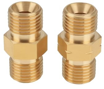LT Easiyl 2 Pièces Adaptateur de Coupleur de Tuyau de Soudage 9/16-18 Coupleur Gauche en Laiton Et Coupleur Droit pour Ensemble de Connecteurs de Tuyau Double Oxygène acétylène