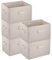 Hejo 5 Pcs Fabric Storage Boxes, 38×25×25cm Large Foldable Wardrobe Storage Organiser, Wardrobe Clothes Storage Boxes, Closet Organiser, Storage Baskets for Clothes Shirts Pants Underwear Toys(Beige)