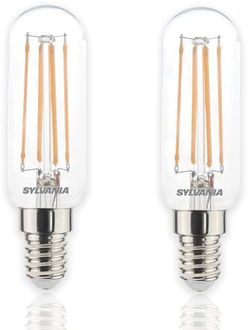 SYLVANIA E14 LED Glühbrine | für Abzugshaube, Kühlschrank & mehr | T25 Warmweiß | 4,5W ersetzt 45W | 470 lm | 2er Pack