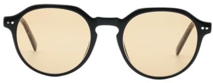 RemedyLens® Ren Round Acetate FL-41 Tinted Lenses for Migraine Relief, and light Sensitivity Black Frame with Marble Temple Blue Light Blocking