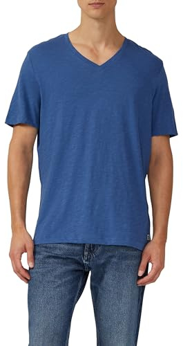 s.Oliver T-Shirt aus Baumwolle mit V-Ausschnitt (DE/NL/SE/PL, Alphanumerisch, L, Regular, Regular, blau)