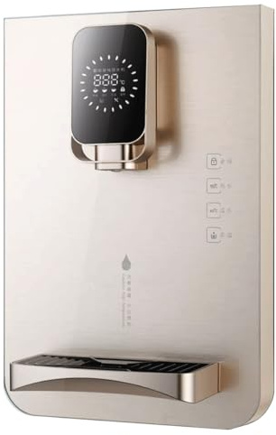 Wandmontierte Netzbetriebene Einheit Wasserspender Mit Elektronischer Kindersicherung, Quantitativer Wasseraufnahme Für Büro,Wohnzimmer,Schlafzimmer,Küche,Heizung Intelligenter Touchscreen(Gold)