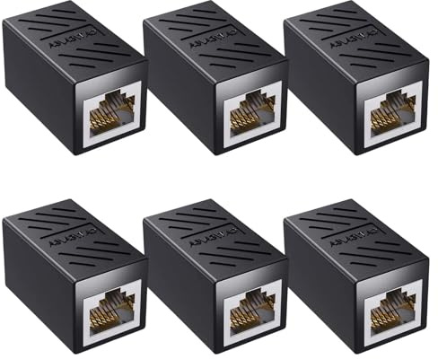 6 PCS RJ45 Coupler, 8P8C Ethernet Connector Female to Female