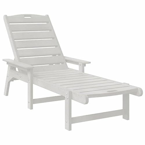 Eleganz Weiße Sonnenliege aus Plastik 73,5 x 92 x 90cm - Leicht & Wetterfest für Garten, Pool & Terrasse - Komfortable Lounge-Liege mit Modernem Design