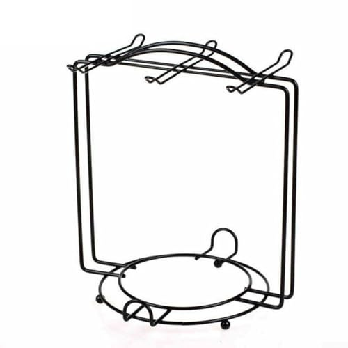 Stainless Steel Coffee Cup and Saucer Storage Rack with Mug Hanging Tree Stand for Kitchen Counter Organisation, Space Saving Iron Holder