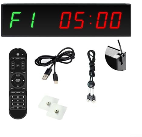 Temporizador de gimnasio montado en la pared, reloj de entrenamiento de boxeo y artes marciales mixtas, temporizador de intervalos con control remoto, planificación de fitness en casa para gimnasio en