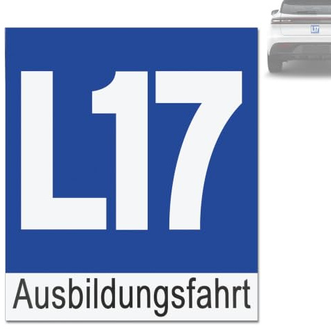 L17 Schild Österreich Magnetisch Ausbildungsfahrt, Anfänger Schild Auto | L17 Tafel Aufkleber Österreich Magnetschild für Fahrschule Aussen, Fahranfänger Aufkleber, Magnetfolie Aussenanbringen, Blau