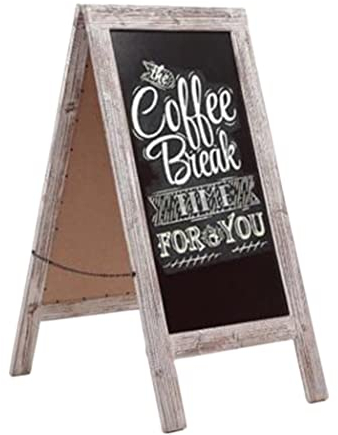 Dipamkar W40 x H80 CM Vintage Double-Sided Pavement Chalk Board Sign Advertising A-Framed Chalkboard Sandwich Blackboard for Wedding Party Pub Restrauant Coffee Shop Office