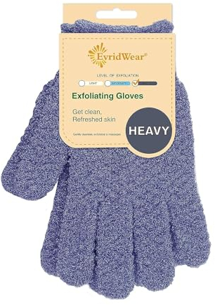 EvridWear Peeling-Handschuhe für Dusche, Spa, Massage und Körperpeeling, entfernt abgestorbene Hautzellen, Handschuhe mit Aufhängeschlaufe